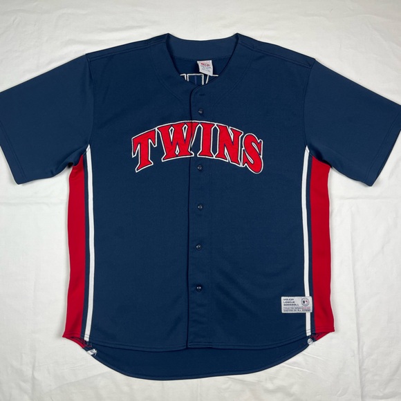 Vtg Minnesota Twins Joe Mauer Mens MLB Baseball Jersey 2XL 2000s Y2K Blue/Red B4 - Picture 2 of 8
